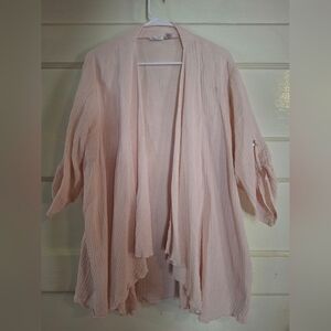 Kaktus Blush Pink Open-Front Blouse (Can376)